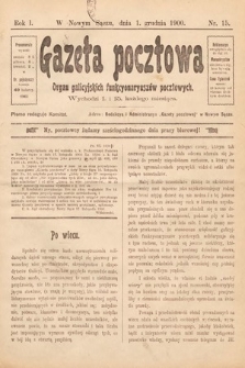 Gazeta Pocztowa : organ galicyjskich funkcyonaryuszów pocztowych. 1900, nr 15