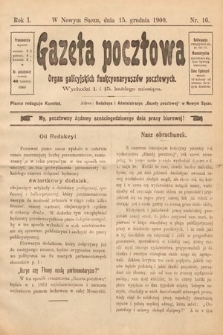 Gazeta Pocztowa : organ galicyjskich funkcyonaryuszów pocztowych. 1900, nr 16