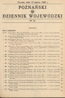 Poznański Dziennik Wojewódzki. 1938, nr 12