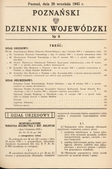 Poznański Dziennik Wojewódzki. 1945, nr 9