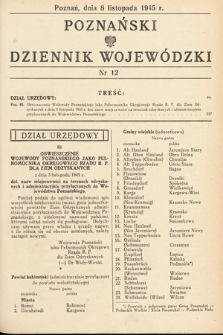 Poznański Dziennik Wojewódzki. 1945, nr 12