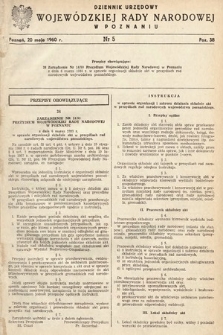 Dziennik Urzędowy Wojewódzkiej Rady Narodowej w Poznaniu. 1960, nr 5
