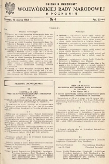 Dziennik Urzędowy Wojewódzkiej Rady Narodowej w Poznaniu. 1963, nr 4
