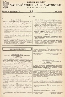 Dziennik Urzędowy Wojewódzkiej Rady Narodowej w Poznaniu. 1963, nr 6