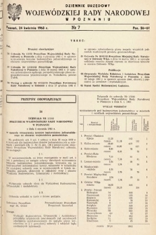 Dziennik Urzędowy Wojewódzkiej Rady Narodowej w Poznaniu. 1963, nr 7