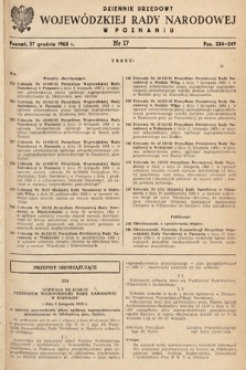 Dziennik Urzędowy Wojewódzkiej Rady Narodowej w Poznaniu. 1963, nr 17