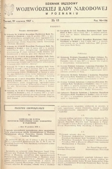 Dziennik Urzędowy Wojewódzkiej Rady Narodowej w Poznaniu. 1967, nr 13