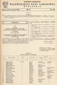 Dziennik Urzędowy Wojewódzkiej Rady Narodowej w Poznaniu. 1969, nr 13