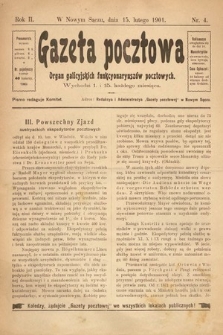 Gazeta Pocztowa : organ galicyjskich funkcyonaryuszów pocztowych. 1901, nr 4