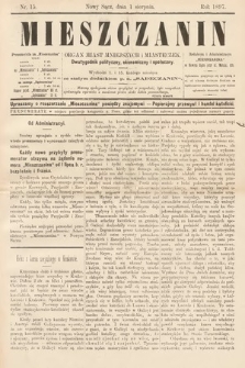 Mieszczanin : organ miast mniejszych i miasteczek : dwutygodnik polityczny, ekonomiczny i społeczny. 1897, nr 15