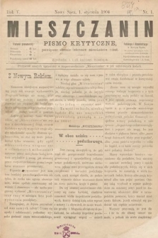 Mieszczanin : pismo krytyczne poświęcone obronie interesów mieszkańców miast. 1904, nr 1