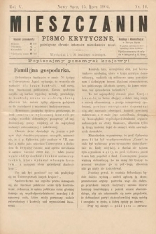 Mieszczanin : pismo krytyczne poświęcone obronie interesów mieszkańców miast. 1904, nr 14