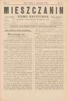 Mieszczanin : pismo krytyczne poświęcone obronie interesów mieszkańców miast. 1904, nr 17