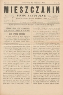 Mieszczanin : pismo krytyczne poświęcone obronie interesów mieszkańców miast. 1904, nr 18