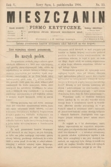 Mieszczanin : pismo krytyczne poświęcone obronie interesów mieszkańców miast. 1904, nr 19