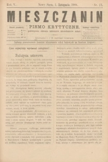 Mieszczanin : pismo krytyczne poświęcone obronie interesów mieszkańców miast. 1904, nr 21