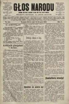Głos Narodu : dziennik polityczny, założony w roku 1893 przez Józefa Rogosza (wydanie poranne). 1902, nr 199