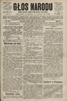Głos Narodu : dziennik polityczny, założony w roku 1893 przez Józefa Rogosza (wydanie poranne). 1902, nr 205