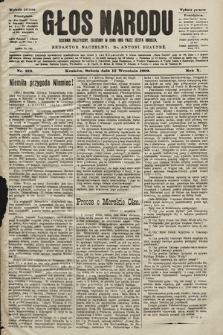 Głos Narodu : dziennik polityczny, założony w roku 1893 przez Józefa Rogosza (wydanie poranne). 1902, nr 210