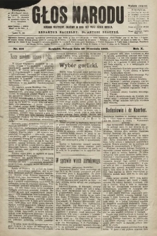 Głos Narodu : dziennik polityczny, założony w roku 1893 przez Józefa Rogosza (wydanie poranne). 1902, nr 216
