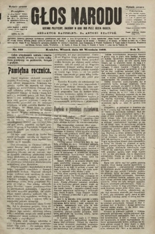 Głos Narodu : dziennik polityczny, założony w roku 1893 przez Józefa Rogosza (wydanie poranne). 1902, nr 218
