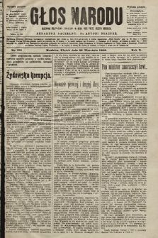 Głos Narodu : dziennik polityczny, założony w roku 1893 przez Józefa Rogosza (wydanie poranne). 1902, nr 221