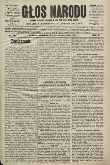 Głos Narodu : dziennik polityczny, założony w roku 1893 przez Józefa Rogosza (wydanie poranne). 1902, nr 244
