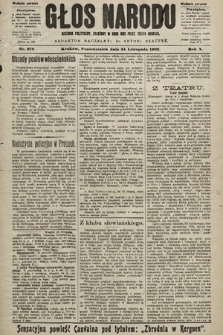 Głos Narodu : dziennik polityczny, założony w roku 1893 przez Józefa Rogosza (wydanie poranne). 1902, nr 279