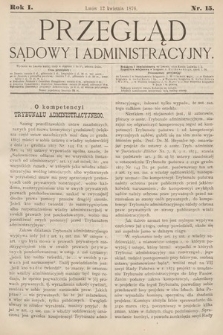Przegląd Sądowy i Administracyjny. 1876, nr 15