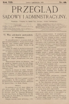 Przegląd Sądowy i Administracyjny. 1882, nr 40