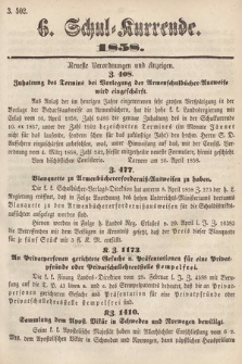 Schul-Kurrende. 1858, kurenda 6