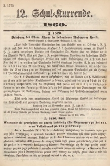 Schul-Kurrende. 1860, kurenda 12
