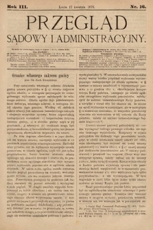 Przegląd Sądowy i Administracyjny. 1878, nr 16