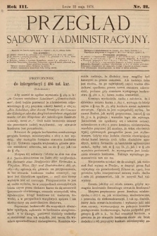 Przegląd Sądowy i Administracyjny. 1878, nr 21