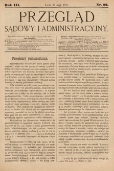 Przegląd Sądowy i Administracyjny. 1878, nr 22