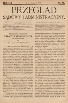 Przegląd Sądowy i Administracyjny. 1878, nr 23