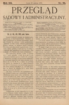 Przegląd Sądowy i Administracyjny. 1878, nr 24