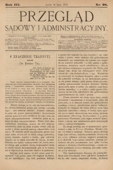 Przegląd Sądowy i Administracyjny. 1878, nr 28
