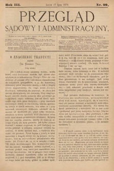 Przegląd Sądowy i Administracyjny. 1878, nr 29