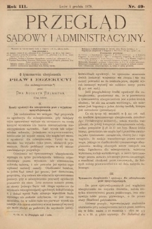 Przegląd Sądowy i Administracyjny. 1878, nr 49