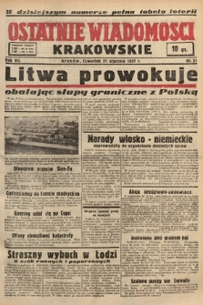 Ostatnie Wiadomości Krakowskie. 1937, nr 21