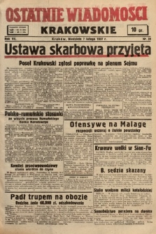 Ostatnie Wiadomości Krakowskie. 1937, nr 38