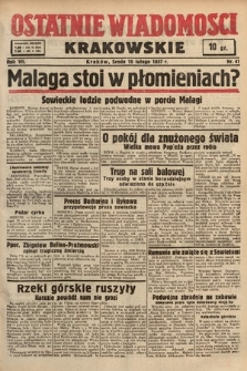 Ostatnie Wiadomości Krakowskie. 1937, nr 41