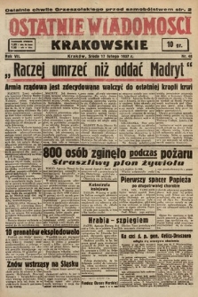 Ostatnie Wiadomości Krakowskie. 1937, nr 48