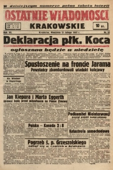 Ostatnie Wiadomości Krakowskie. 1937, nr 52