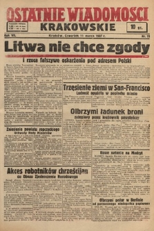 Ostatnie Wiadomości Krakowskie. 1937, nr 70
