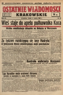Ostatnie Wiadomości Krakowskie. 1937, nr 76