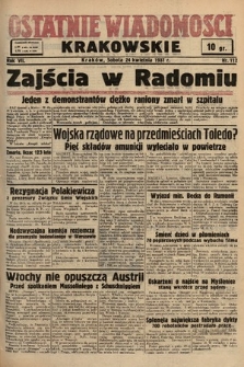 Ostatnie Wiadomości Krakowskie. 1937, nr 112