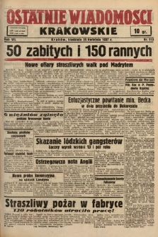 Ostatnie Wiadomości Krakowskie. 1937, nr 113