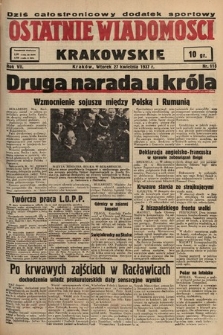 Ostatnie Wiadomości Krakowskie. 1937, nr 115